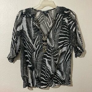 Black and white sheer shirt